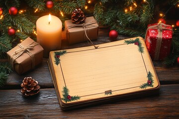 Fototapeta premium Christmas memories and nostalgia on a wooden background