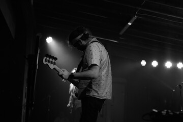 rock musician with bass