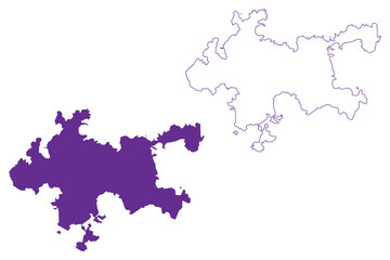 Ojika island (Japan, East Asia, Japanese archipelago) map vector illustration, scribble sketch Ojika map