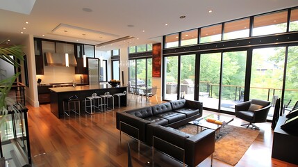 Contemporary open concept layout with a focus on clean lines and unobstructed sightlines