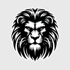 Lion head vector illustration on black background for tshirt design. Lion face vector illustration. Lion cannabis logo. lion logo. Animals logo design