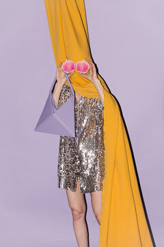 Creative Conceptual Fashion Photography With Yellow Drapery and 