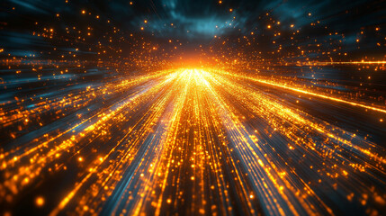 neon journey through hyperspace, featuring vibrant, streaking stars and dynamic trails of light, evoking a sense of speed, time travel, and futuristic exploration