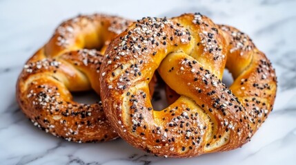 Selective focus on pretzel.