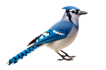 blue jay isolated on clear white and transparent background