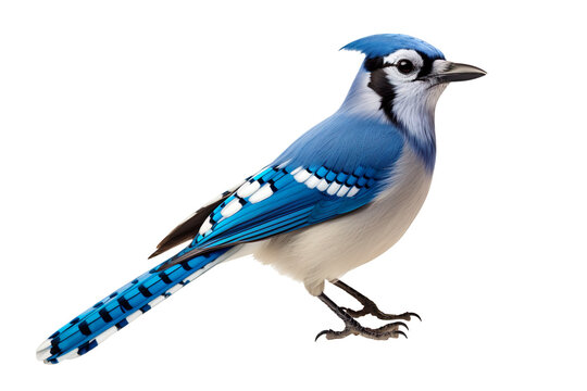 blue jay isolated on clear white and transparent background