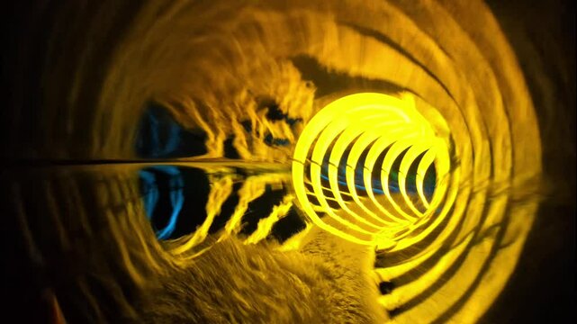 rasante Tunnel-Wasserrutsche mit LED-Beleuchtung, rutschen, Erfrischung, Spa&szlig;, Schwimmbad, Freibad, schnell
