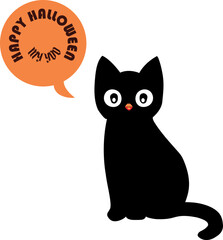 Spooky Halloween cat vector illustration for digital art, vector, cartoon, clipart, and line art designs.