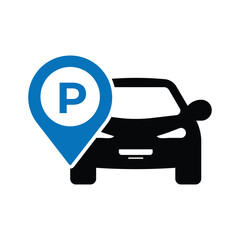 Set of Public car parking and parking location symbol collection. Car parking icon vector illustration.