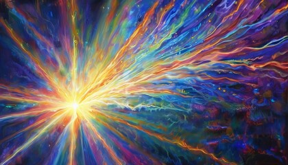 Vibrant Explosion of Colors in Abstract Artwork