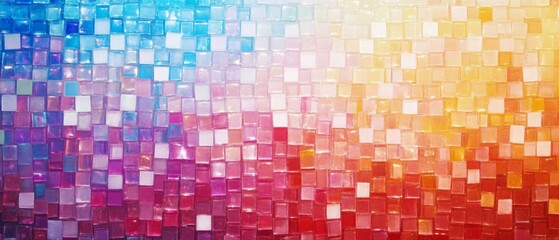 Fototapeta premium A colorful mosaic wall with a rainbow of colors