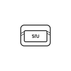 Black and white line drawing of a sim card with SIM written on it