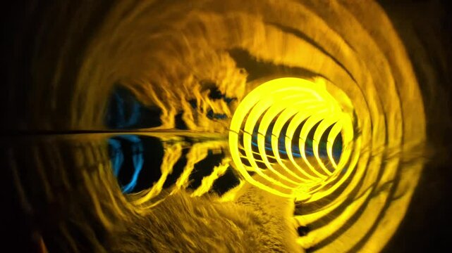 rasante Tunnel-Wasserrutsche mit LED-Beleuchtung, rutschen, Erfrischung, Spa&szlig;, Schwimmbad, Freibad, schnell
