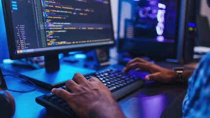 Programmer Working On Code