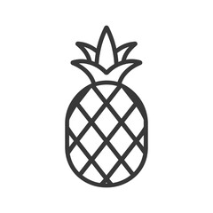 Obraz premium Black and White Line Drawing of a Pineapple