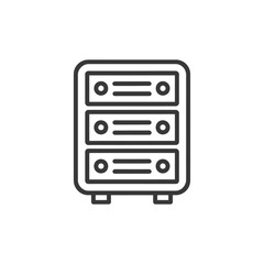 Fototapeta premium Black and White Line Drawing of a Server Rack
