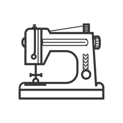 Black and White Line Drawing of a Sewing Machine