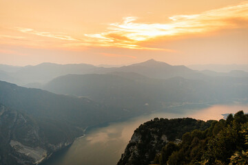 sunset in the mountains
