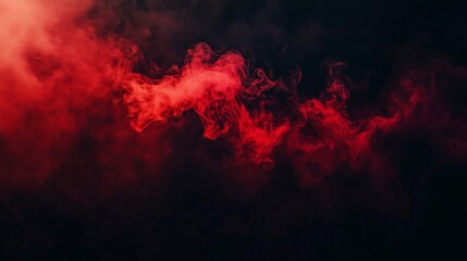 A Striking Display of Red Smoke Against a Dark Backdrop