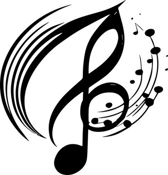 recommend clip art: Music notes abstract icon