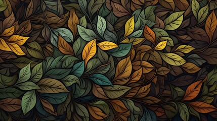 Patterns formed by the overlapping and interweaving branches and leaves of a dense forest, creating a captivating natural mosaic.