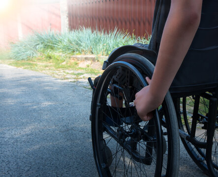 Small boy in the wheelchair