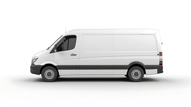 delivery van isolated on white