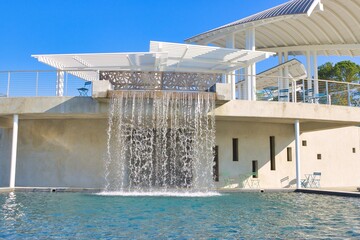 water fall at Suwanee Town Center on Main + DeLay Nature Park 