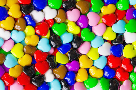 Hearts Glazed in LGBTQIA+ Colors (Progress Pride Flag) - Powered by Adobe