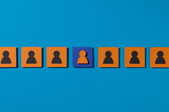 Leadership Concept With Unique Highlighted Icon In Row