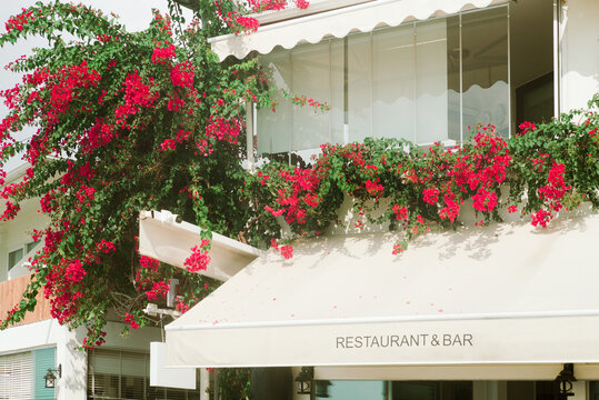 The sign "Restaurant&Bar" above the entrance
