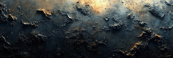 Abstract textured background with dark blue, brown, and gold accents.