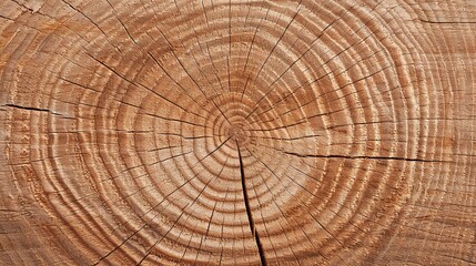 Fototapeta premium Tree cross section, wood rings texture, detailed natural pattern, organic wood surface, ideal for backgrounds, nature themes, minimalistic and rustic design 
