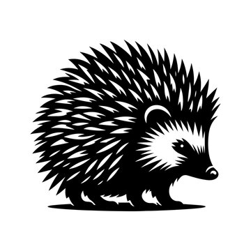recommend clip art: hedgehog silhouette, vector black color silhouette 