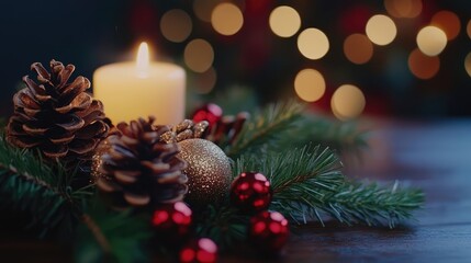 Beautiful christmas decoration on the table