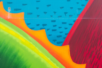 Abstract detail of graffiti painted on the wall