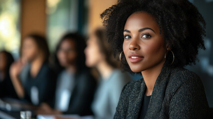 Portrait of African dark skin female business professional at office 