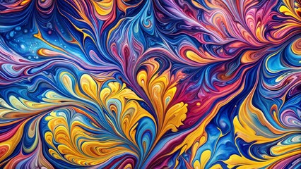  Colorful Ebru Art with Bold Swirling Patterns