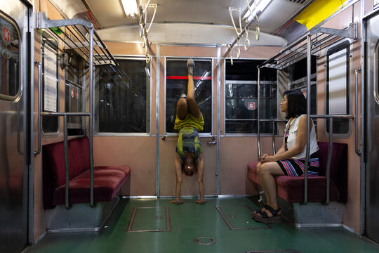 Impromptu Gymnastics on a Train