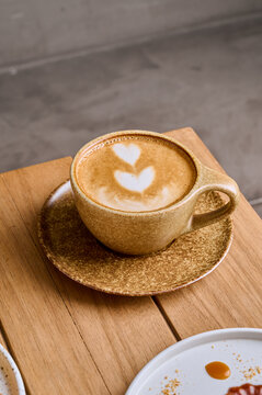 Warm cup of latte
