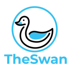 The Swan flat minimalist logo design