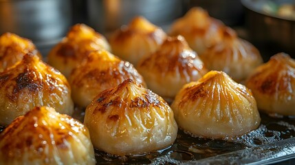 Golden Brown Fried Dumplings with Sauce