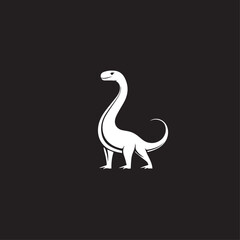 Fototapeta premium dinosaur in cartoon, doodle style . Image for t-shirt, web, mobile apps and ui. Isolated 2d vector illustration in logo, icon, sketch style, Eps 10, black and white. AI Generative