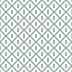 Oriental traditional pattern. Ogee ornament. Repeated maroccan crosses mosaic tiles. Lantern shapes motif. Tracery window wallpaper. Arabesque digital paper, textile print. Seamless surface design