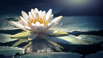water lily plant in pond, AI generated