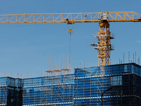 Construction Site with Tower Crane