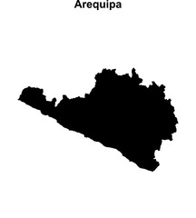 Fototapeta premium Arequipa region blank outline map