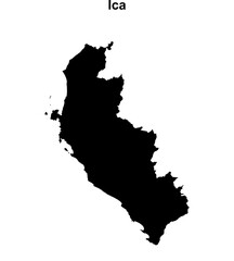 Ica region blank outline map