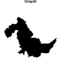 Ucayali region blank outline map