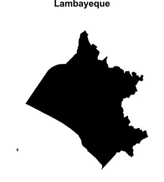 Lambayeque region blank outline map